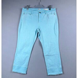J Jill Cropped Jeans Womens Size 12 Petite Authentic Fit Mid Rise Sky Blue